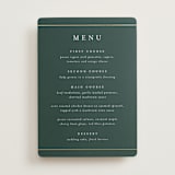 "Style and grace" - Foil-Pressed Menus in Forest by Stacey Meacham - Front