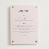 "Together in Bloom" - Foil-Pressed Menus in Wisteria by Monika Konieczna - Front