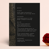 "hand drawn frame" - Foil-Pressed Menus in Onyx by Phrosné Barwood - Front