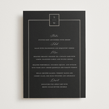 "Elegant Station" - Foil-Pressed Menus in Noir by Stacey Meacham - Front