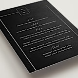 "Elegant Station" - Foil-Pressed Menus in Noir by Stacey Meacham - Detail