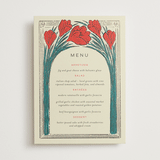 "Deco Spring Florals" - Foil-Pressed Menus in Birch by Shiny Penny Studio - Front