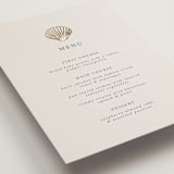 "Simple Seashell" - Foil-Pressed Menus in Sand by Hannah Bowman - Detail