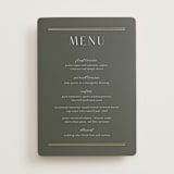 "Perfect Pair" - Foil-Pressed Menus in Olive by Stacey Meacham - Front