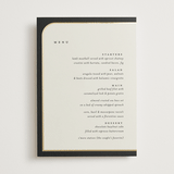 "Tuxedo" - Foil-Pressed Menus in Black Tie by Carolyn Nicks - Front