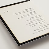 "Tuxedo" - Foil-Pressed Menus in Black Tie by Carolyn Nicks - Detail