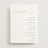 "Love" - Foil-Pressed Menus in Cloud by Shannon Chen of Four Wet Feet Studio - Front
