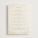 "Simple Art Nouveau" - Foil-Pressed Menus in Cream by Katie Zimpel - Front