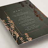 "Quince" - Foil-Pressed Menus in Ivy by Kelly Schmidt - Detail