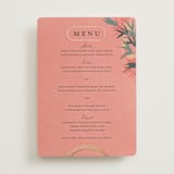 "Birds of Paradise" - Foil-Pressed Menus in Coral by Julie Hebert - Front