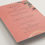 "Birds of Paradise" - Foil-Pressed Menus in Coral by Julie Hebert - Detail