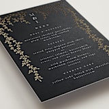 "Beautiful Chuppah" - Foil-Pressed Menus in Midnight by Ana de Sousa - Detail