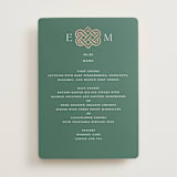 "Celtic Love Knot" - Foil-Pressed Menus in Clover by Kerry Doyle - Front
