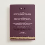 "Arunima" - Foil-Pressed Menus in Plum by Randi Cirelli - Front