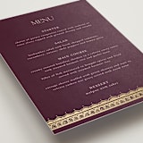 "Arunima" - Foil-Pressed Menus in Plum by Randi Cirelli - Detail