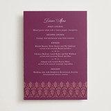 "Zardozi" - Foil-Pressed Menus in Amethyst by Mansi Verma - Front