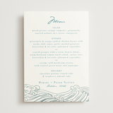 "waves" - Foil-Pressed Menus in Aqua by Jessie Steury - Front