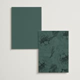 "Auspicious Peonies" - Foil-Pressed Menus in Evergreen by fatfatin - Back of Card Options