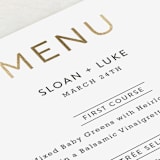 "Golden Gate Bridge" - Foil-Pressed Menus in Cloud by Hooray Creative - Detail