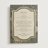 "Madison" - Foil-Pressed Menus in Thyme by Itsy Belle Studio - Front