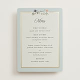 "Blue Garden" - Foil-Pressed Menus in Mist by Hannah Williams - Front