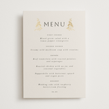 "Floral Border" - Foil-Pressed Menus in Champagne by Leah Bisch - Front