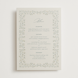 "Floral Romance" - Foil-Pressed Menus in Something Blue by Gwen Bedat - Front