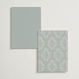 "Floral Romance" - Foil-Pressed Menus in Something Blue by Gwen Bedat - Back of Card Options