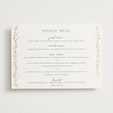 "Delicate Vine" - Foil-Pressed Menus in Alabaster by Susan Moyal - Front