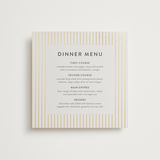 "Striped Square" - Foil-Pressed Menus in Cream by Simona Camp - Front