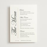 "Shaped Menu" - Foil-Pressed Menus in Silk by Zani van Zyl - Front
