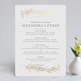 "Simple Sprigs" - Foil-Pressed Menus in Golden by Erin Deegan - Front