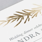 "Simple Sprigs" - Foil-Pressed Menus in Golden by Erin Deegan - Detail