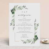 "Framed in Ferns" - Foil-Pressed Menus in Petal by Kristie Kern - Front