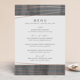 "Geo Chic" - Foil-Pressed Menus in Charcoal by Hooray Creative - Front