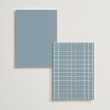 "Elegant bevel" - Foil-Pressed Menus in Dusty Blue by Stacey Meacham - Back of Card Options