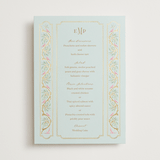 "Castle" - Foil-Pressed Menus in Hummingbird by Claudia Orengo - Front