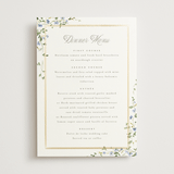 "Flowering Vine" - Foil-Pressed Menus in Bluebell by Everett Paper Goods - Front