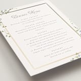 "Flowering Vine" - Foil-Pressed Menus in Bluebell by Everett Paper Goods - Detail