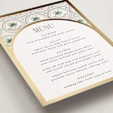 "Vintage Palms" - Foil-Pressed Menus in Sand by Maria Alou - Detail