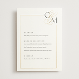 "Golden Ampersand" - Foil-Pressed Menus in Silk by Kelly Schmidt - Front