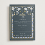 "Sadie" - Foil-Pressed Menus in Periwinkle by Erin German - Front