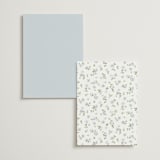 "Portico" - Foil-Pressed Menus in Blue Bell by Everett Paper Goods - Back of Card Options