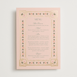 "Princess" - Foil-Pressed Menus in Pine by Claudia Orengo - Front
