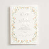 "Victorian Trellis" - Foil-Pressed Menus in Golden Summer by Erin L. Wilson - Front