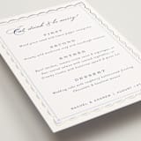 "Aurelia" - Foil-Pressed Menus in Dusty Blue by Janean Hinger - Detail