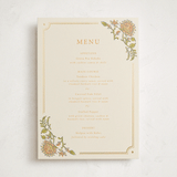 "Marigold" - Foil-Pressed Menus in Ochre by Hannah Bowman - Front