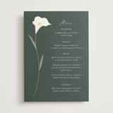 "Elegant Lillies" - Foil-Pressed Menus in Forest by Stacey Meacham - Front