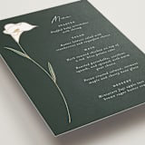 "Elegant Lillies" - Foil-Pressed Menus in Forest by Stacey Meacham - Detail