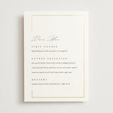 "Gilded Border" - Foil-Pressed Menus in Silk by Kelly Schmidt - Front
